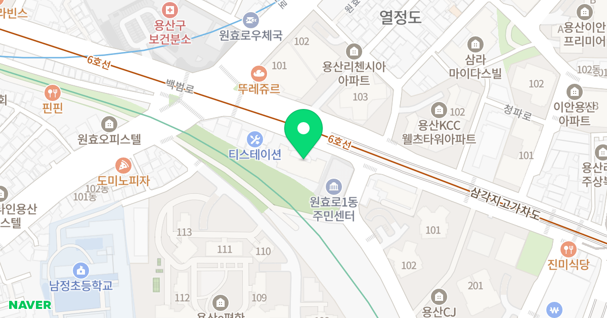 지오베르크 위치 지도 - 서울특별시 용산구 백범로 346