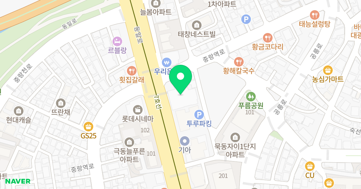 로프트원 태릉입구역 위치 지도 - 서울특별시 중랑구 동일로 952
