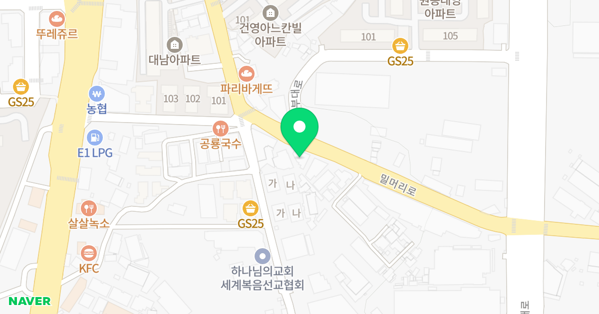 (544-1) 위치 지도 - 경기도 오산시 밀머리로 50
