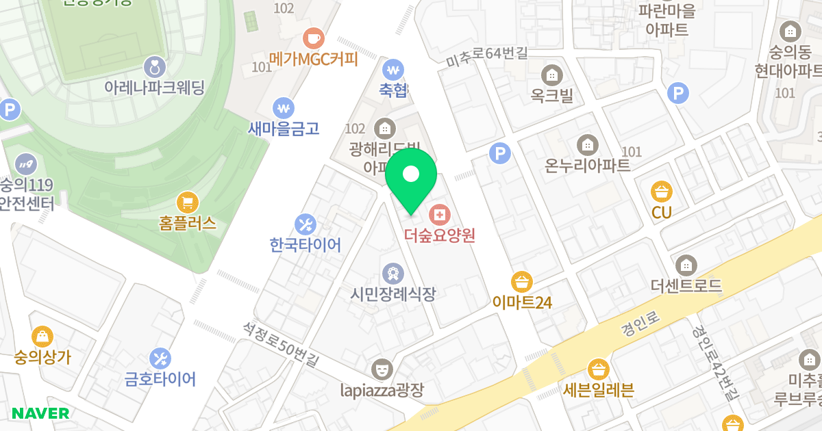 S갤러리 위치 지도 - 인천광역시 미추홀구 석정로64번길 13