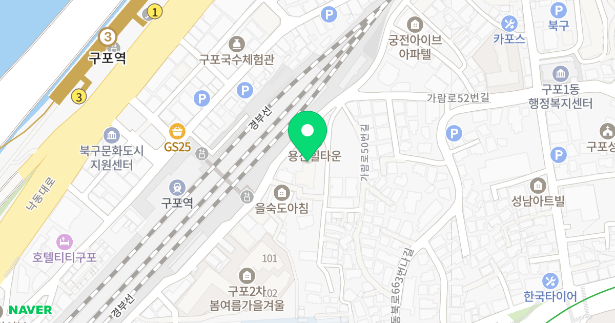 용진힐타운아파트 위치 지도 - 부산광역시 북구 가람로48번길 14