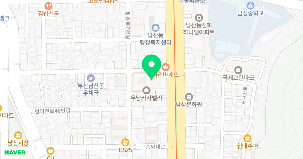 엘리시움 위치 지도 - 부산광역시 금정구