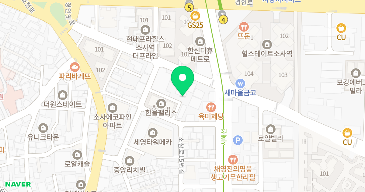 로즈 오피스텔 위치 지도 - 경기도 부천시 소사구  9-9
