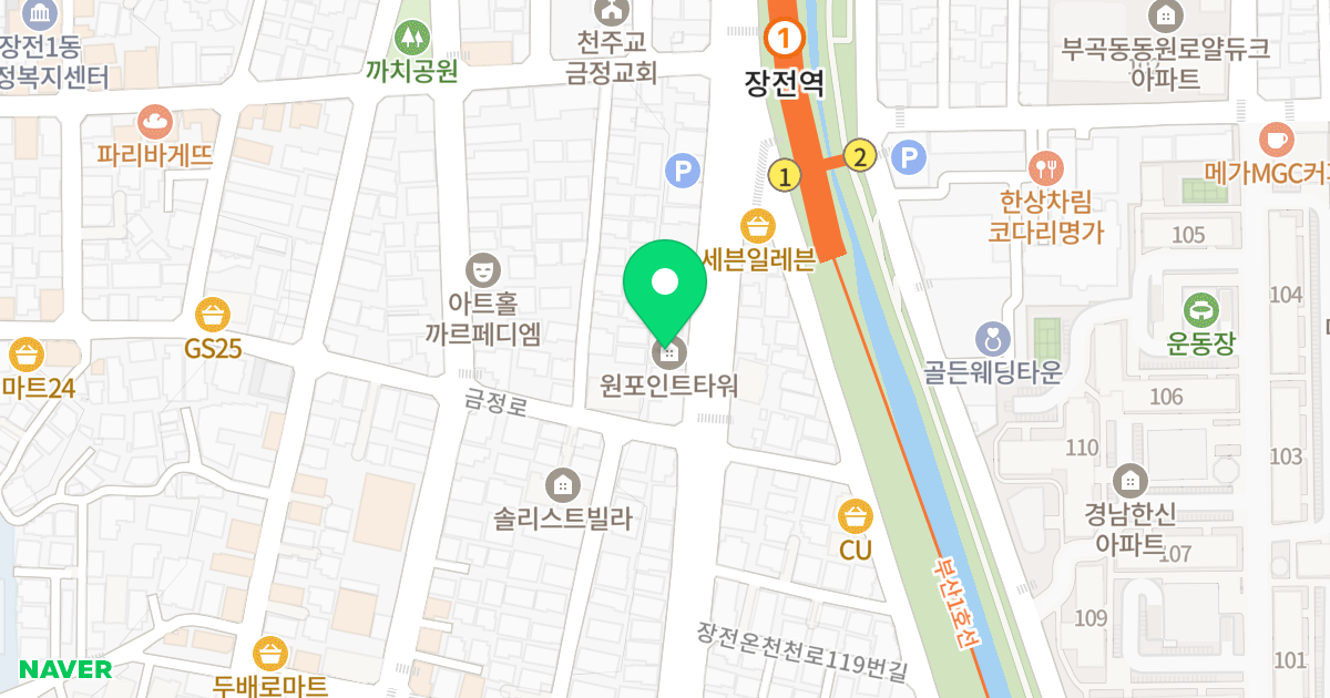 장전동 오피스텔 위치 지도 - 부산광역시 금정구 금정로 137