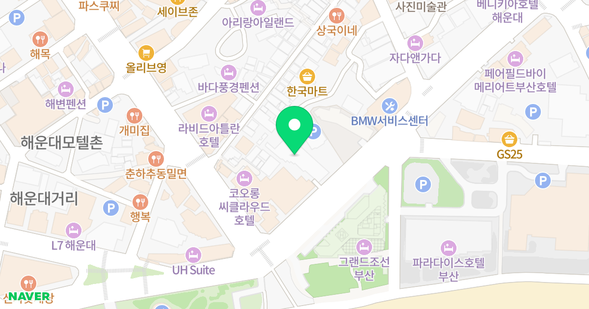 크리스탈비치오피스텔 위치 지도 - 부산광역시 해운대구 해운대해변로 291