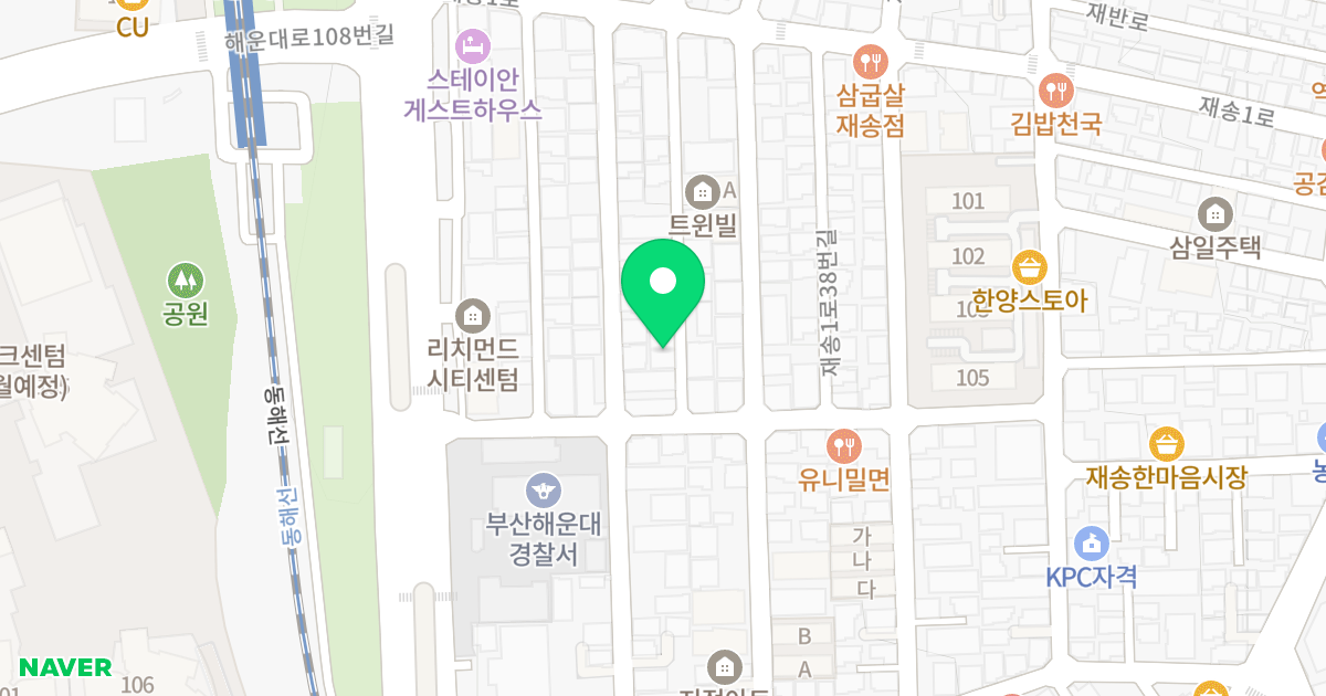 센텀스위트 위치 지도 - 부산광역시 해운대구 재송1로26번길 30
