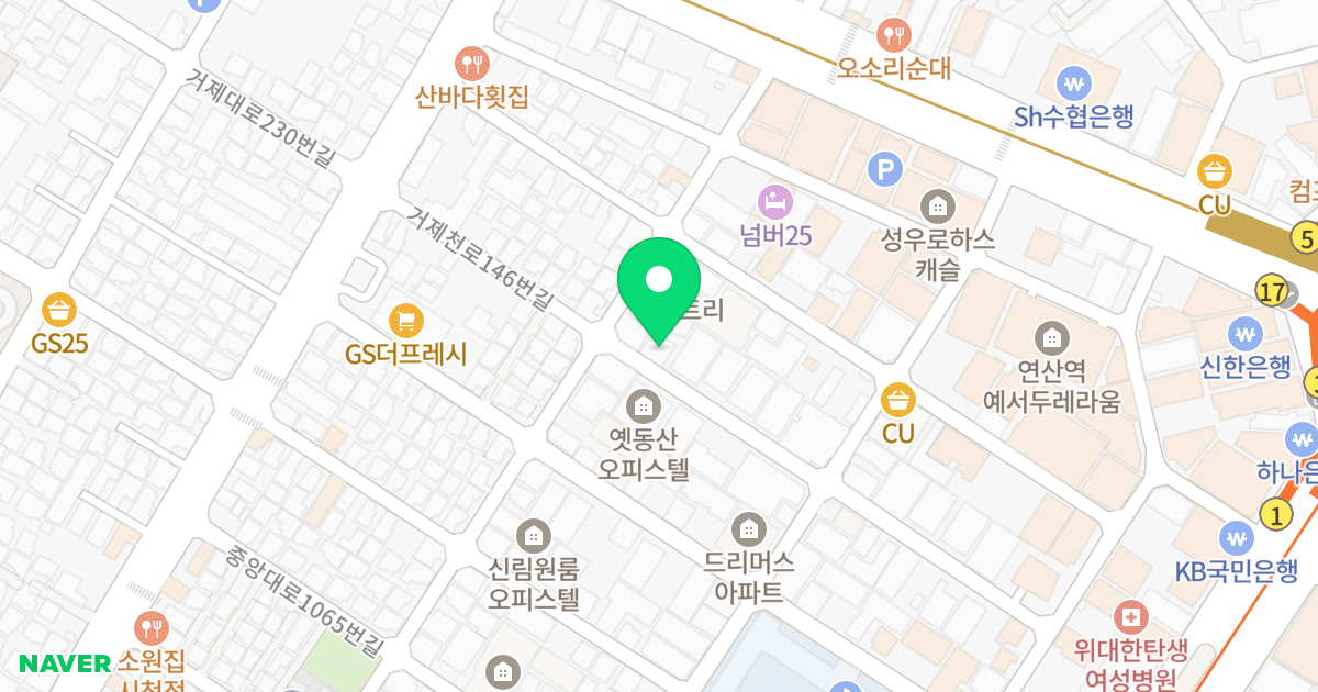 그린하우스 위치 지도 - 부산광역시 연제구 거제천로146번길 27