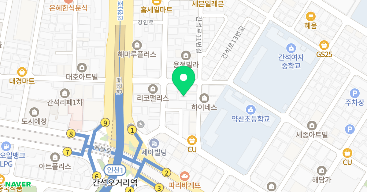 미래타운 위치 지도 - 인천광역시 남동구