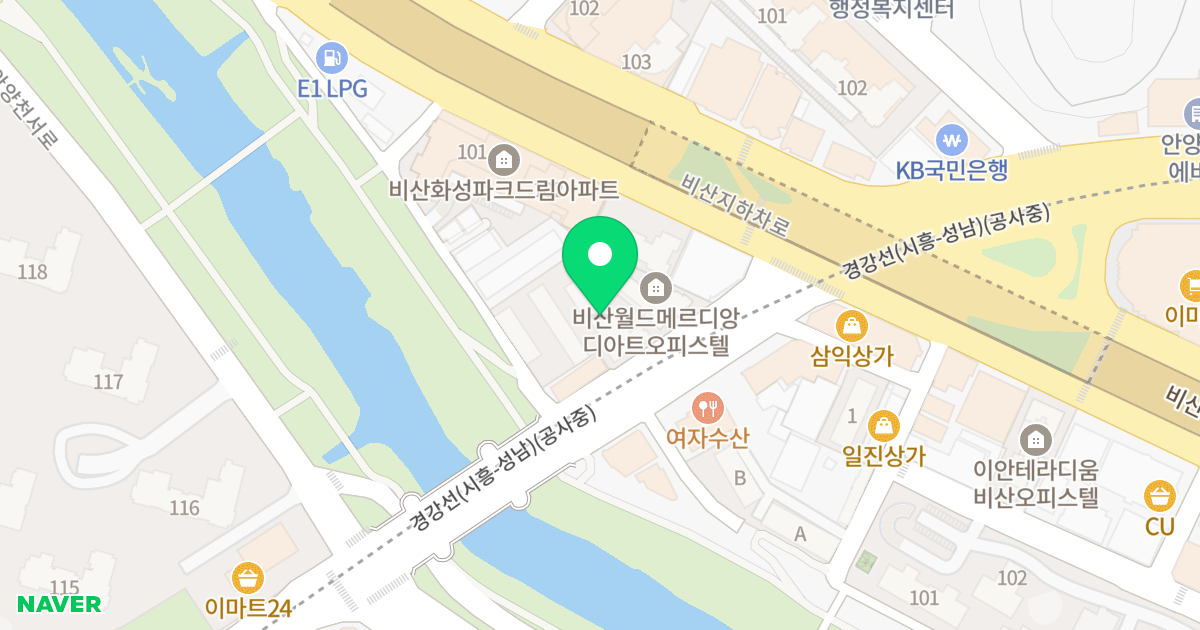 렉스타운 위치 지도 - 경기도 안양시 동안구 관악대로 73