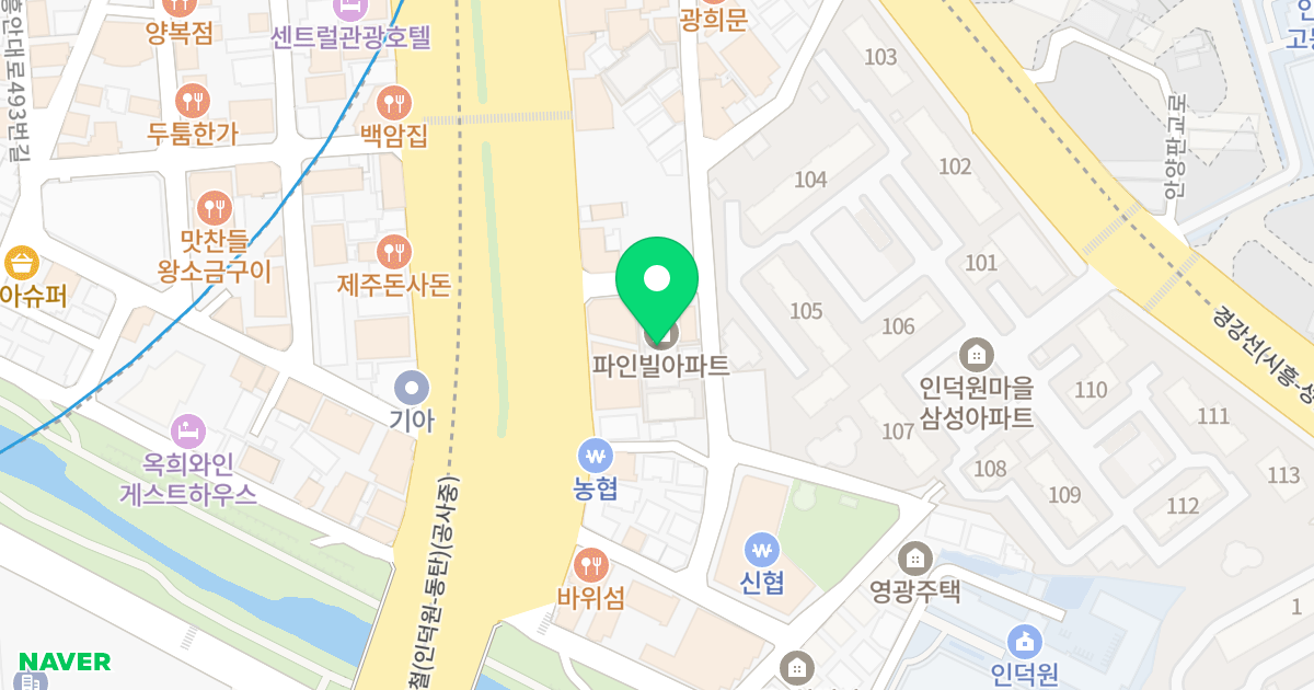 파인빌 위치 지도 - 경기도 안양시 동안구 흥안대로 500-6