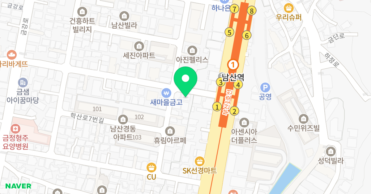 세진빌 위치 지도 - 부산광역시 금정구 중앙대로 2021-9