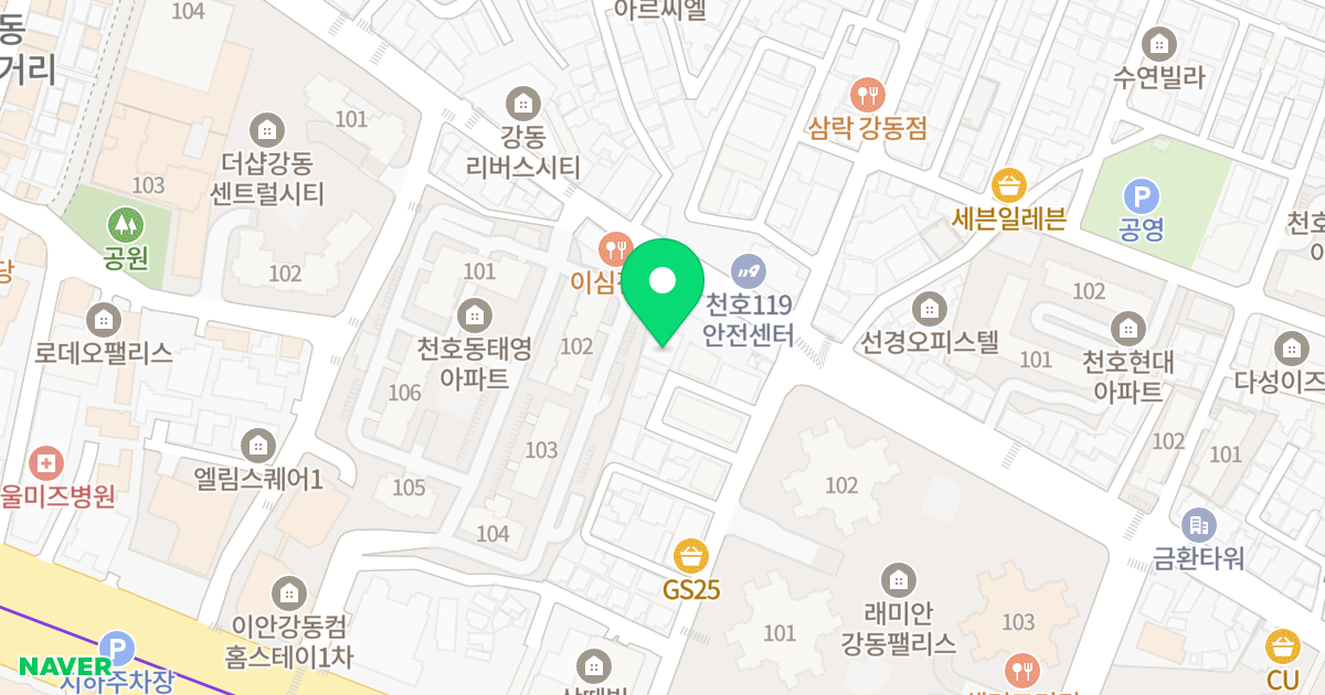 천호동 오피스텔 위치 지도 - 서울특별시 강동구 천호대로163길 29-11