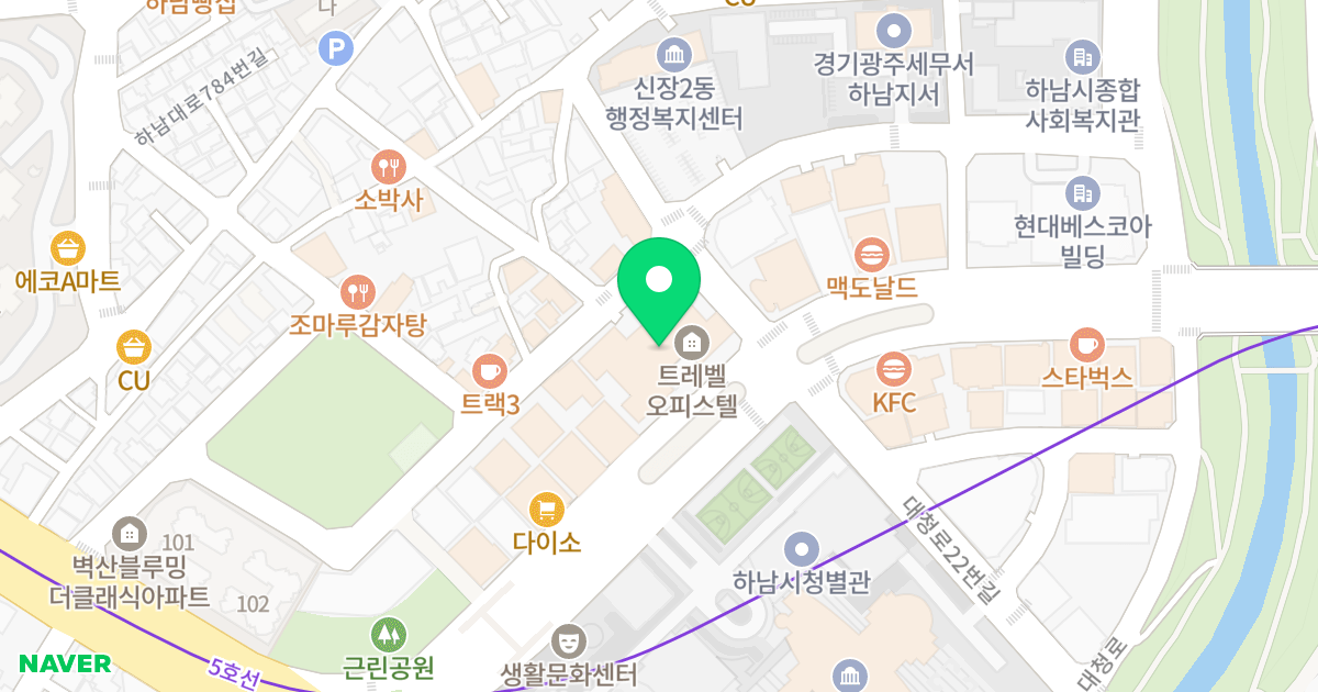 트레벨오피스텔 위치 지도 - 경기도 하남시 대청로 15