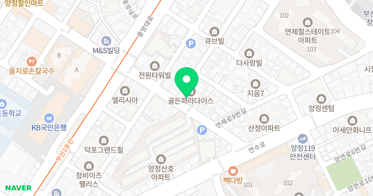 프린스스카이 위치 지도 - 부산광역시 부산진구 중앙대로970번길 21