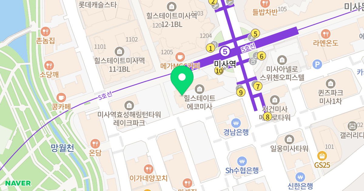 힐스테이트 에코 미사 위치 지도 - 경기도 하남시 미사강변동로 85