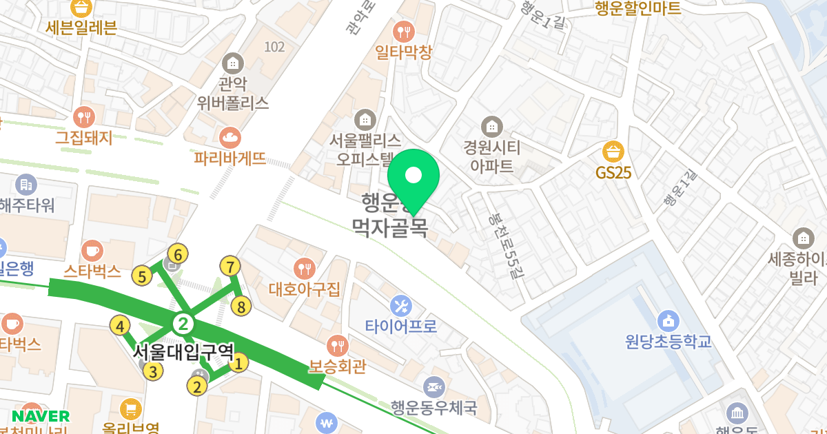 (1667-18) 위치 지도 - 서울특별시 관악구 봉천로53길 4-8