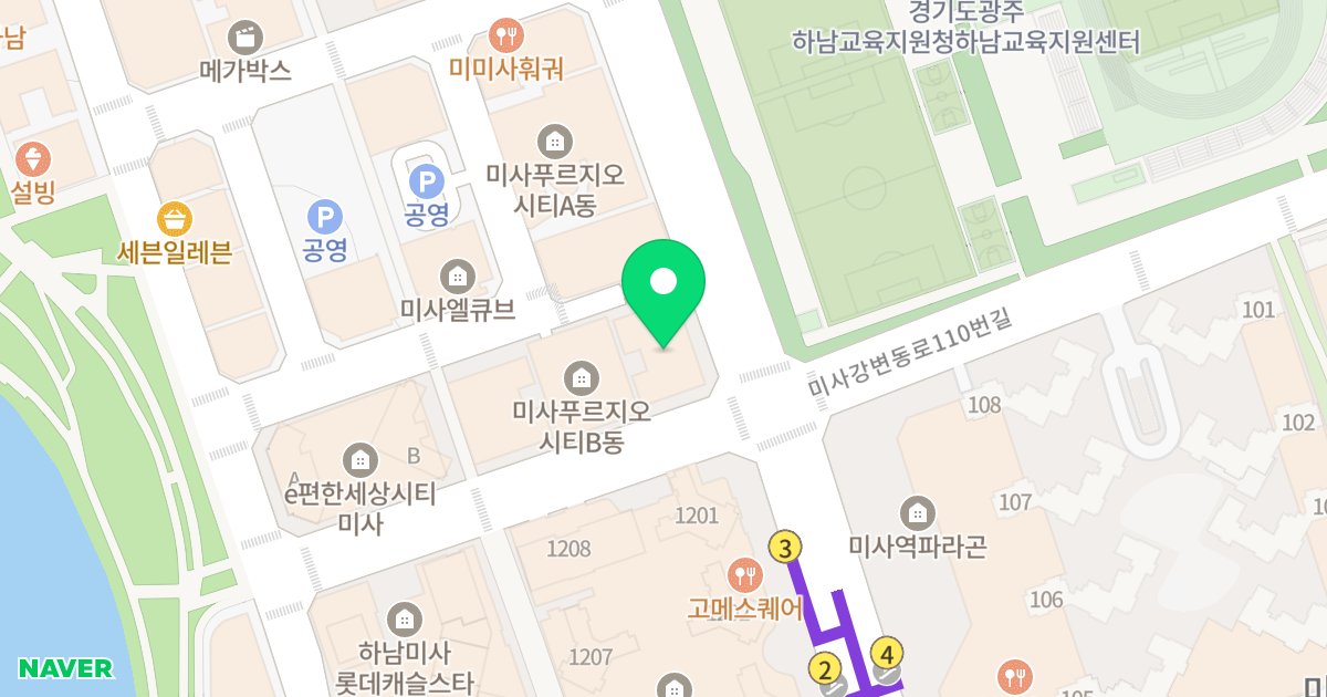 우성르보아리버 위치 지도 - 경기도 하남시 미사강변중앙로198번길 35