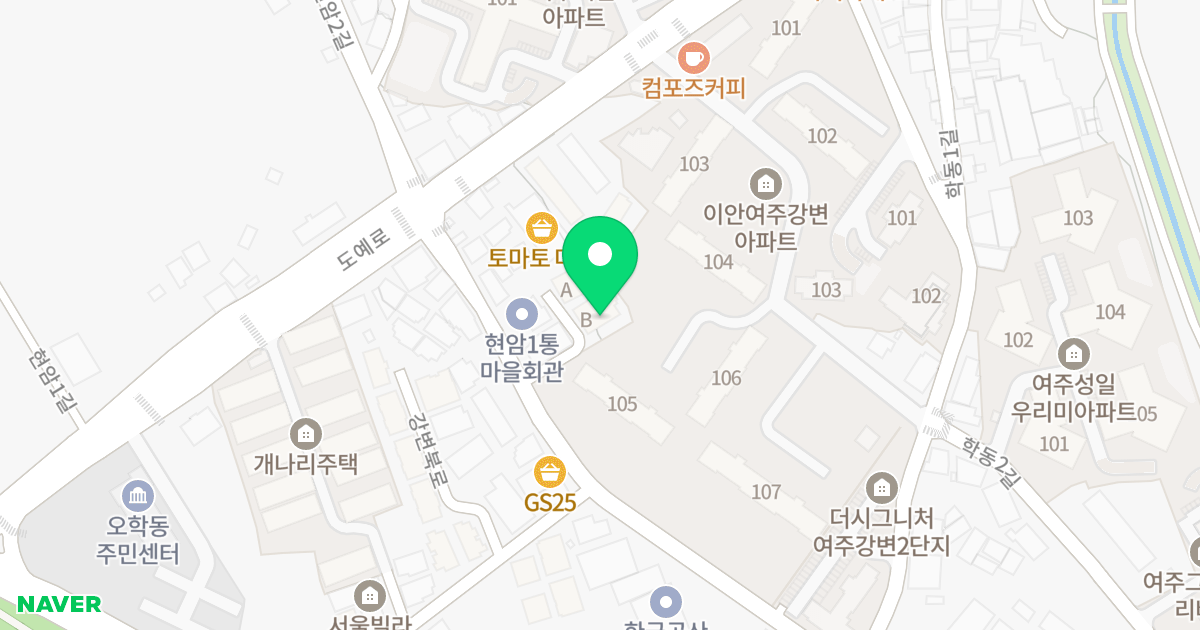 도형타운 비동 위치 지도 - 경기도 여주시 도예로 26-15