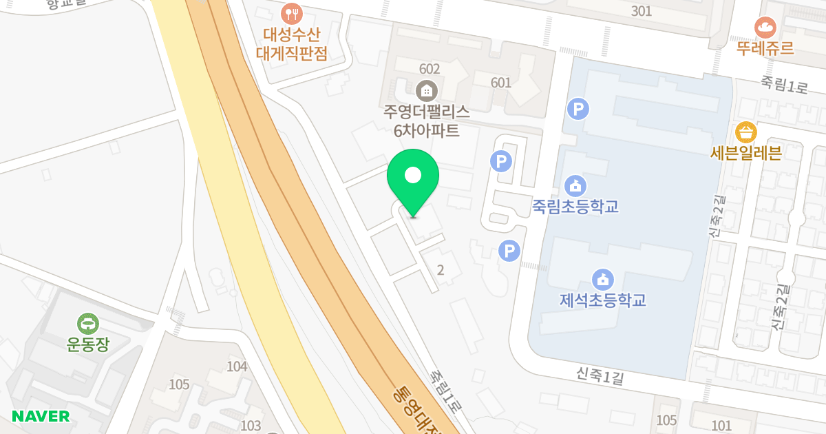 리오죽림슈오피스텔 위치 지도 - 경상남도 통영시 광도면 죽림1로 4-43