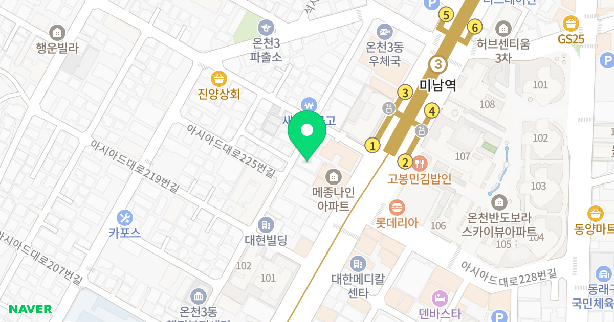 (1249-4) 위치 지도 - 부산광역시 동래구 사직북로28번길 186