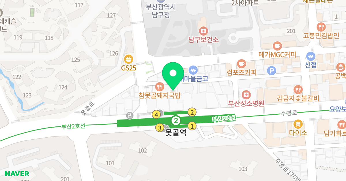 정원오피스텔 위치 지도 - 부산광역시 남구 못골로12번길 12