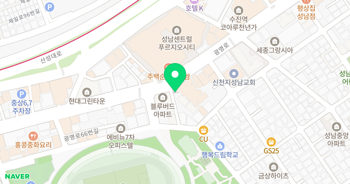 더 갤러리 위치 지도 - 경기도 성남시 중원구 광명로 88