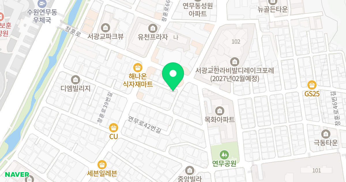 다옴하우스 위치 지도 - 경기도 수원시 장안구 창훈로 59-6