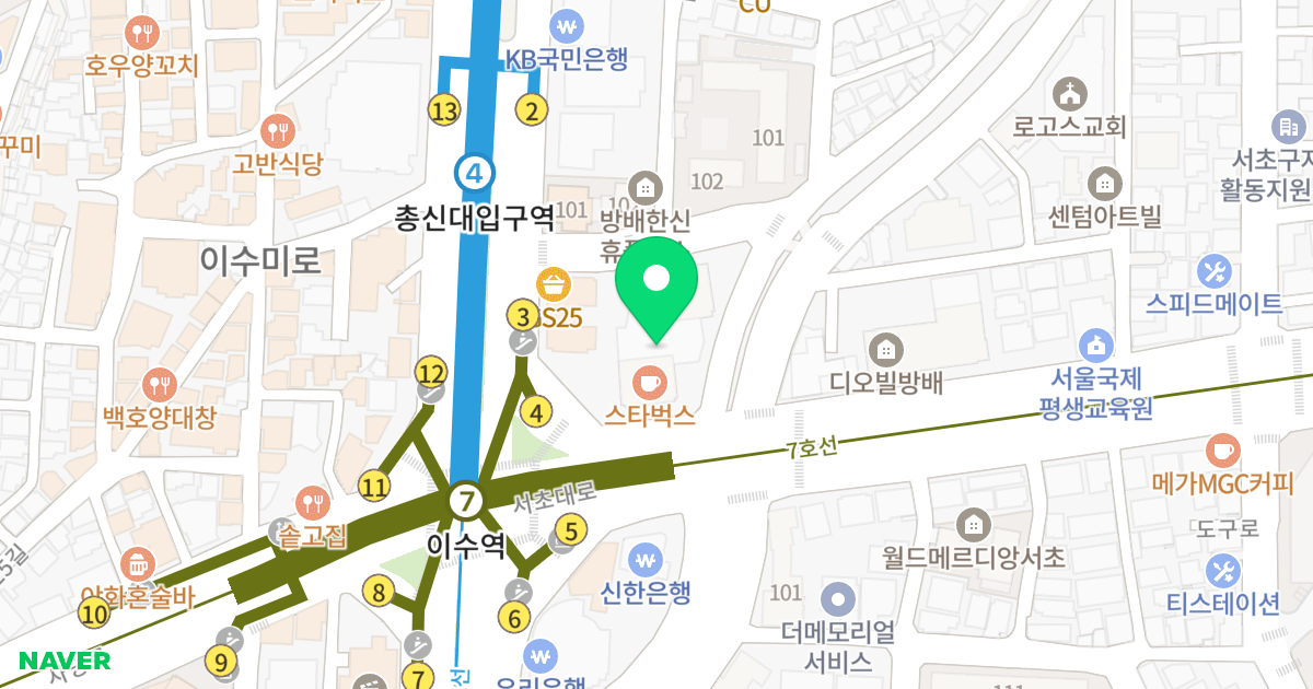 방배디오슈페리움Ⅰ 위치 지도 - 서울특별시 서초구 서초대로 3-4