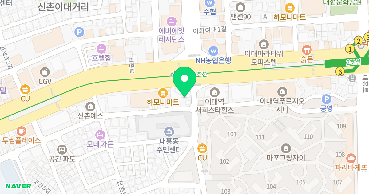 (1-1) 위치 지도 - 서울특별시 마포구 신촌로 156