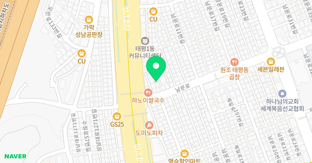 (5220) 위치 지도 - 경기도 성남시 수정구 남문로5번길 3