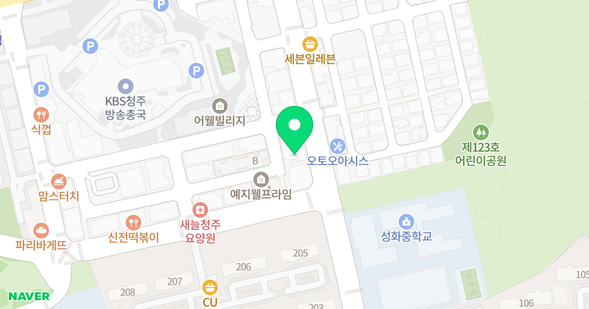 (492) 위치 지도 - 충청북도 청주시 서원구