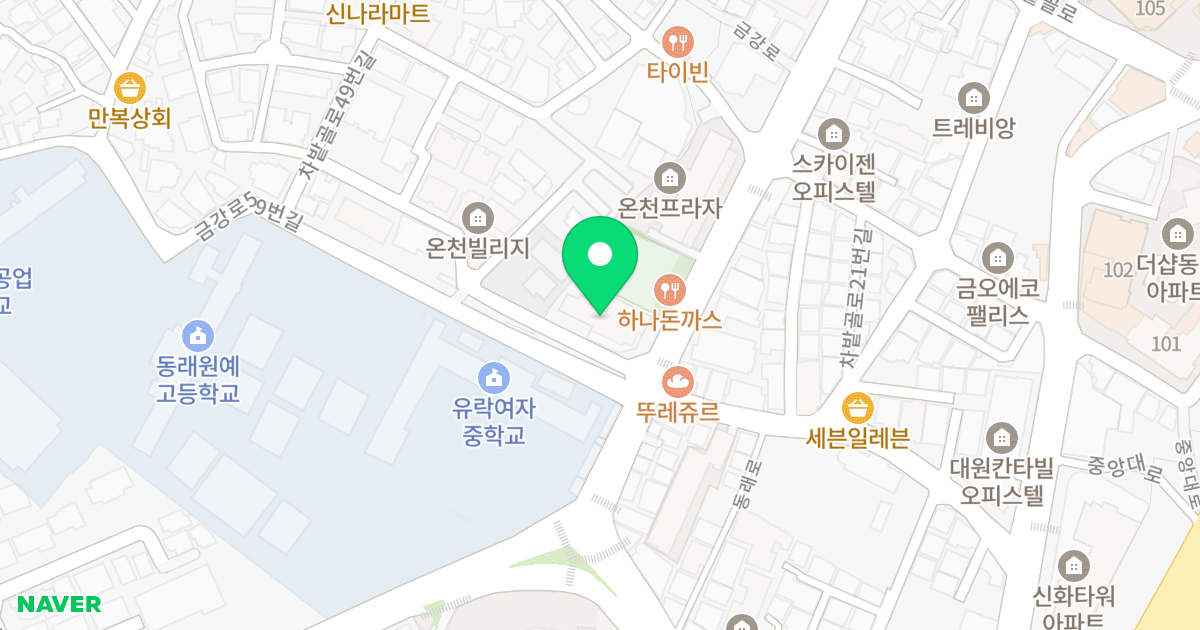 동래 센트럴파크 위치 지도 - 부산광역시 동래구 금강로 63