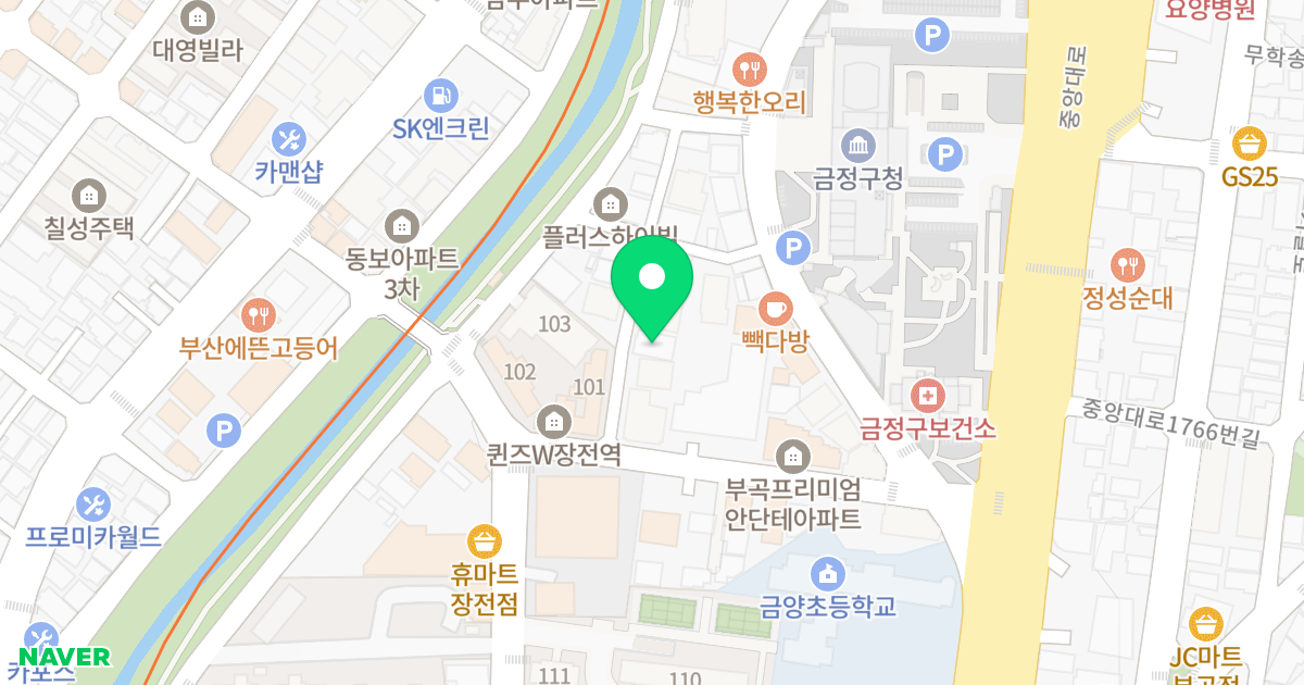 위클라우드16차 위치 지도 - 부산광역시 금정구 중앙대로1763번길 36-10