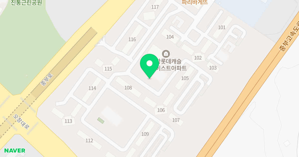 오창 롯데캐슬 더 하이스트 위치 지도 - 충청북도 청주시 청원구 오창읍 중부로 760