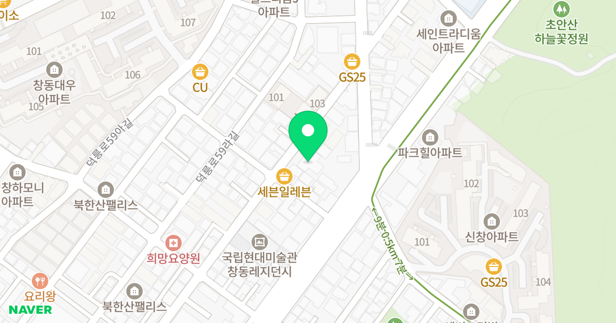 우성하우스빌 위치 지도 - 서울특별시 도봉구 덕릉로59나길 30
