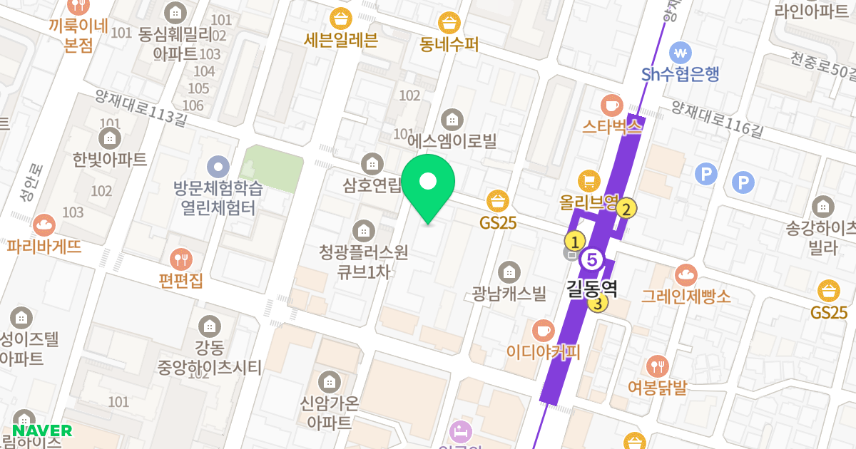다성 이즈빌 위치 지도 - 서울특별시 강동구 천중로42길 69