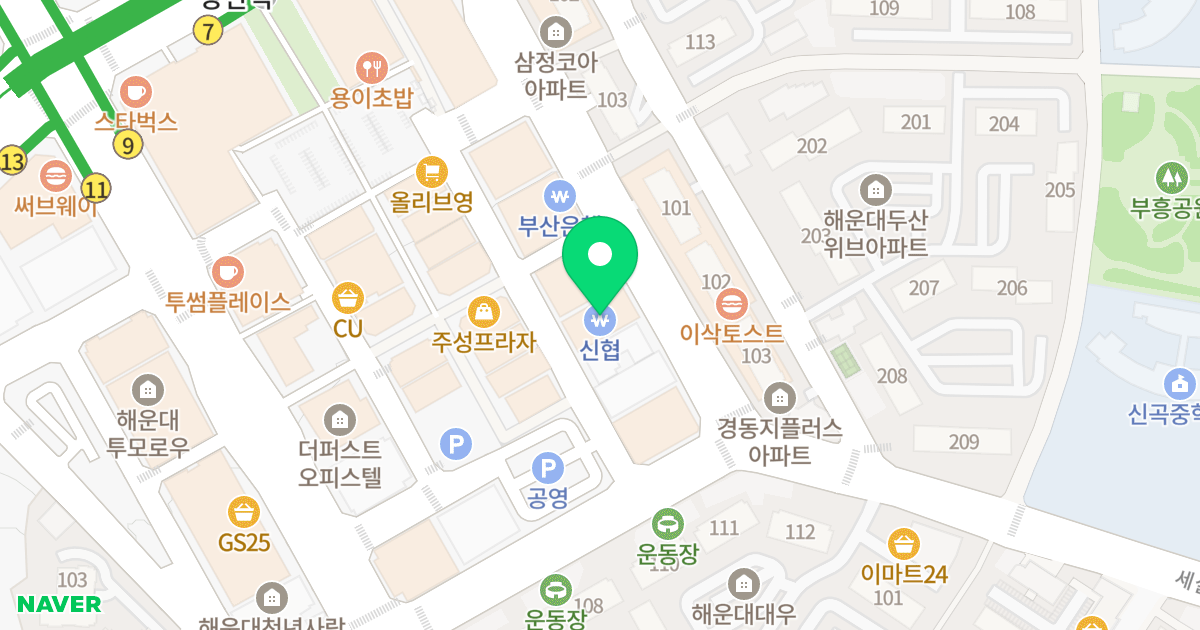 해운대 애드웰 오피스텔 위치 지도 - 부산광역시 해운대구 세실로 37