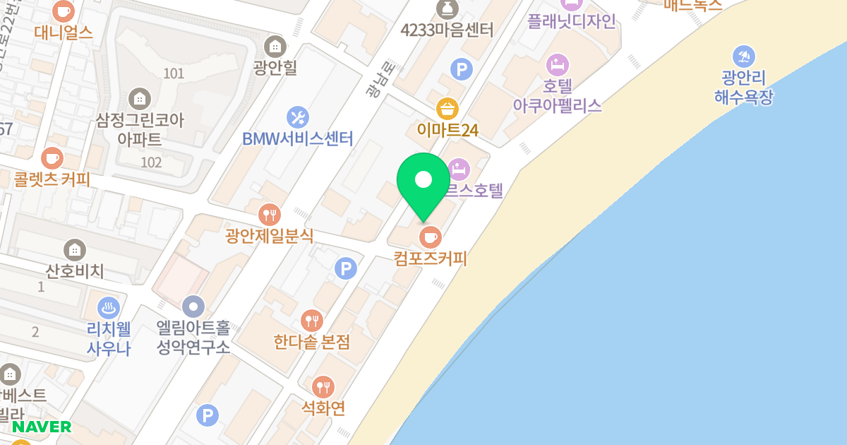 부산광안대우아이빌 위치 지도 - 부산광역시 수영구 광안로62번길 39