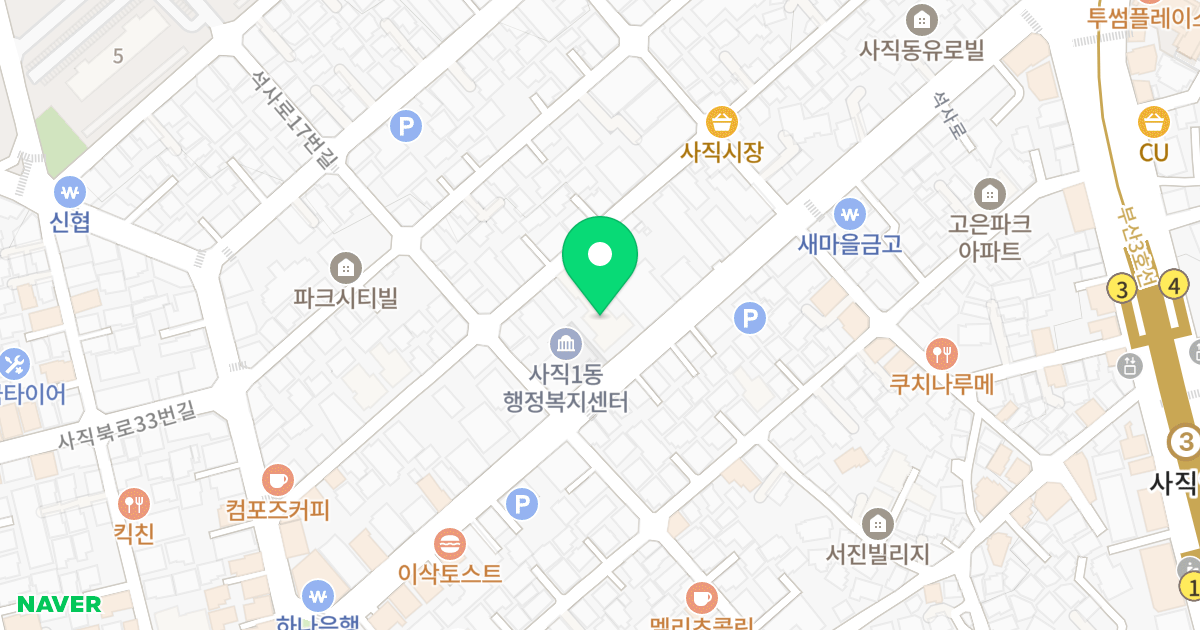 오름파크 위치 지도 - 부산광역시 동래구 석사로 21