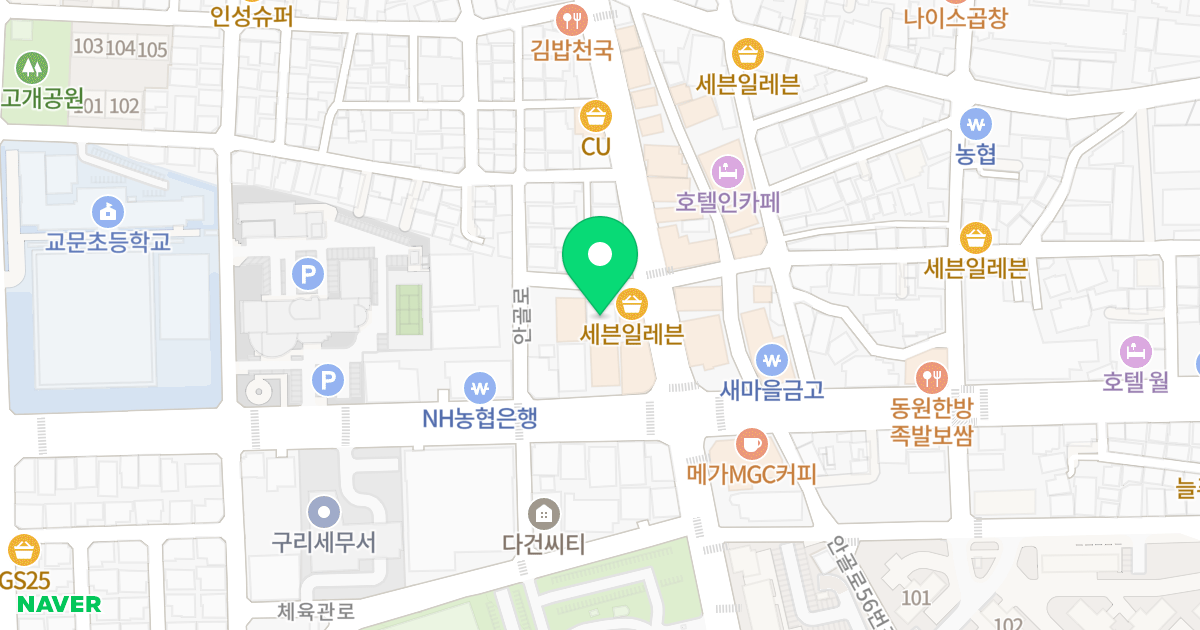 웨스턴타워 오피스텔 위치 지도 - 경기도 구리시 체육관로 147-3