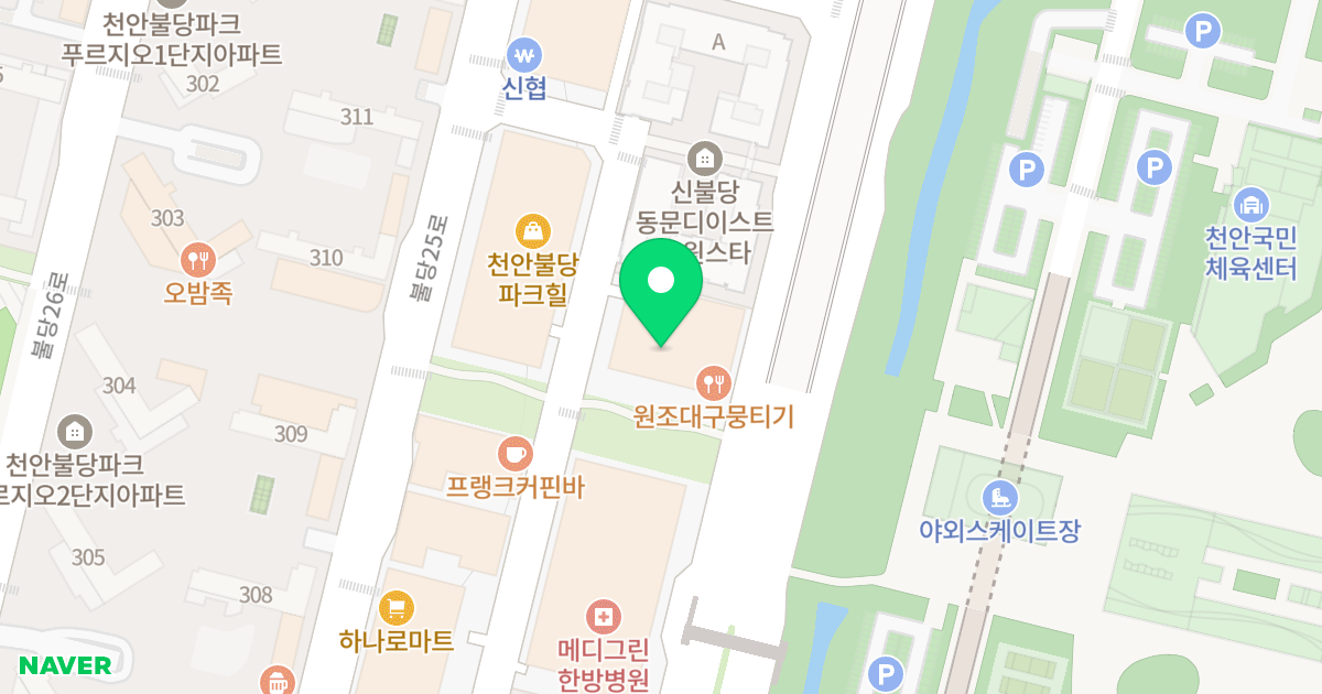 불당아리스타팰리스 위치 지도 - 충청남도 천안시 서북구 불당23로 73-30