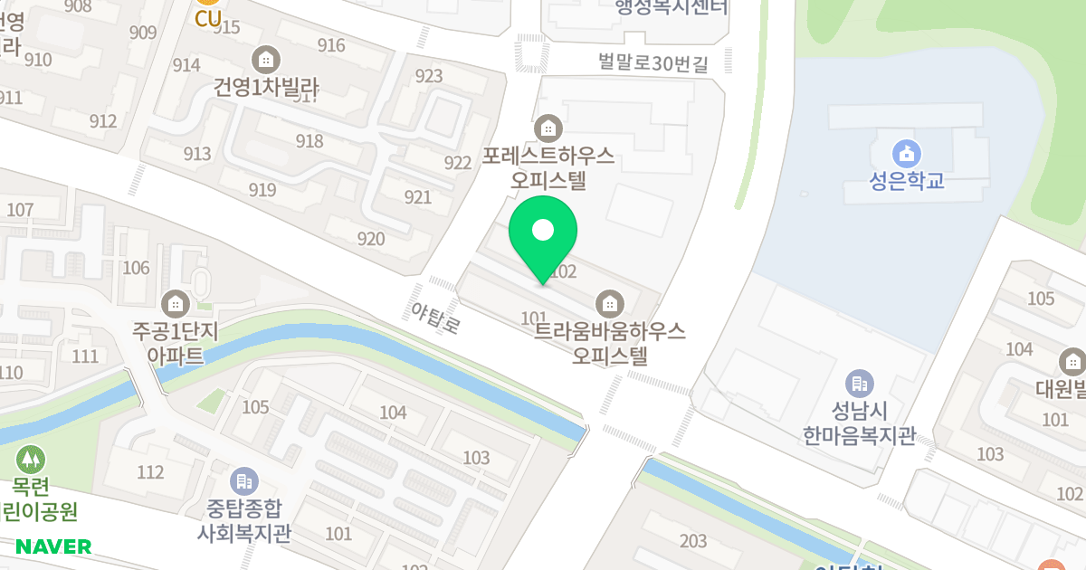 바움하우스 위치 지도 - 경기도 성남시 분당구 야탑로205번길 4
