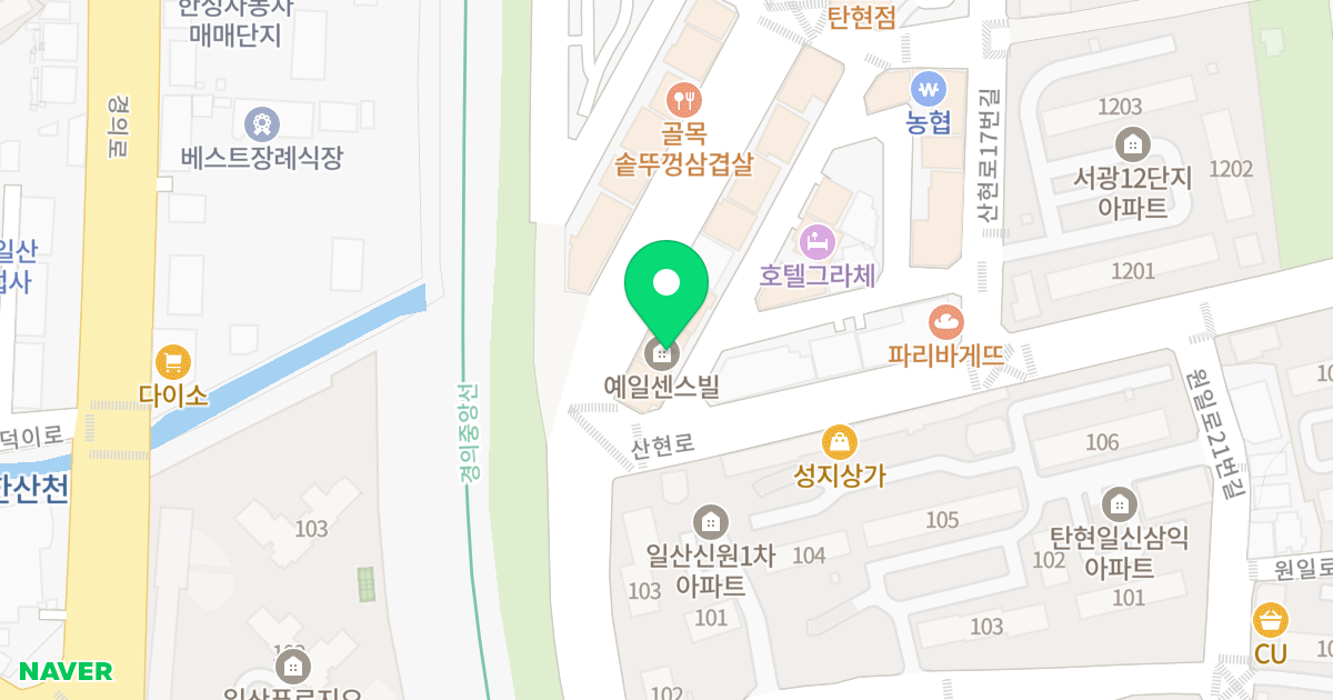 예일 센스빌3차 위치 지도 - 경기도 고양시 일산서구 일현로 26