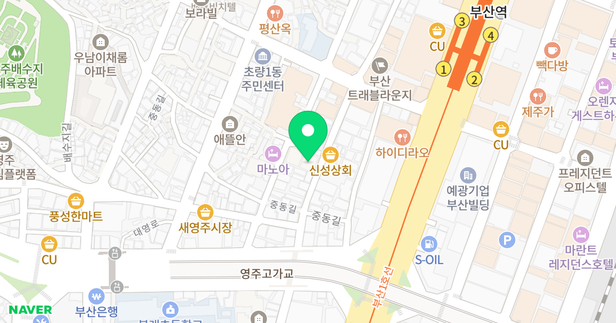 j.m.c a동 위치 지도 - 부산광역시 동구 대영로243번길 17
