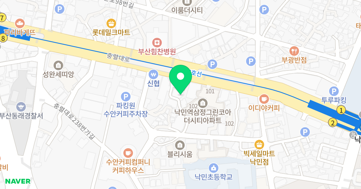 예시카하우스 위치 지도 - 부산광역시 동래구 충렬대로258번길 9