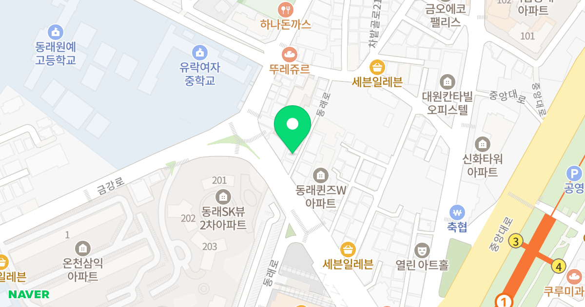 시티라이프 위치 지도 - 부산광역시 동래구 동래로 7-7