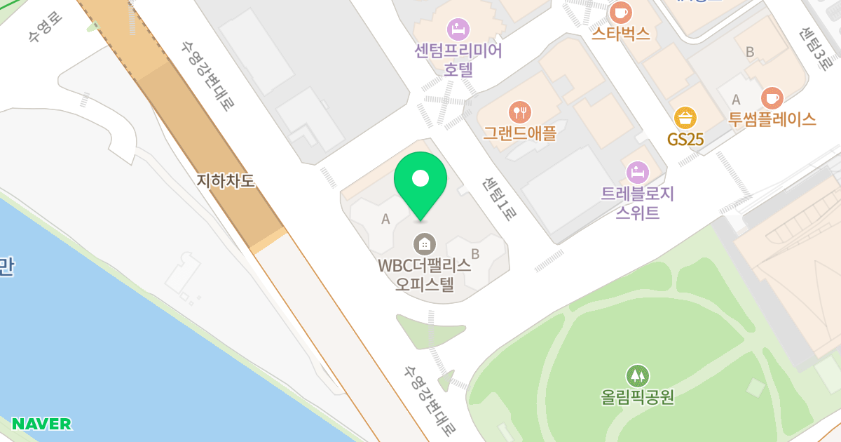 WBC the PALACE 위치 지도 - 부산광역시 해운대구 센텀1로 28