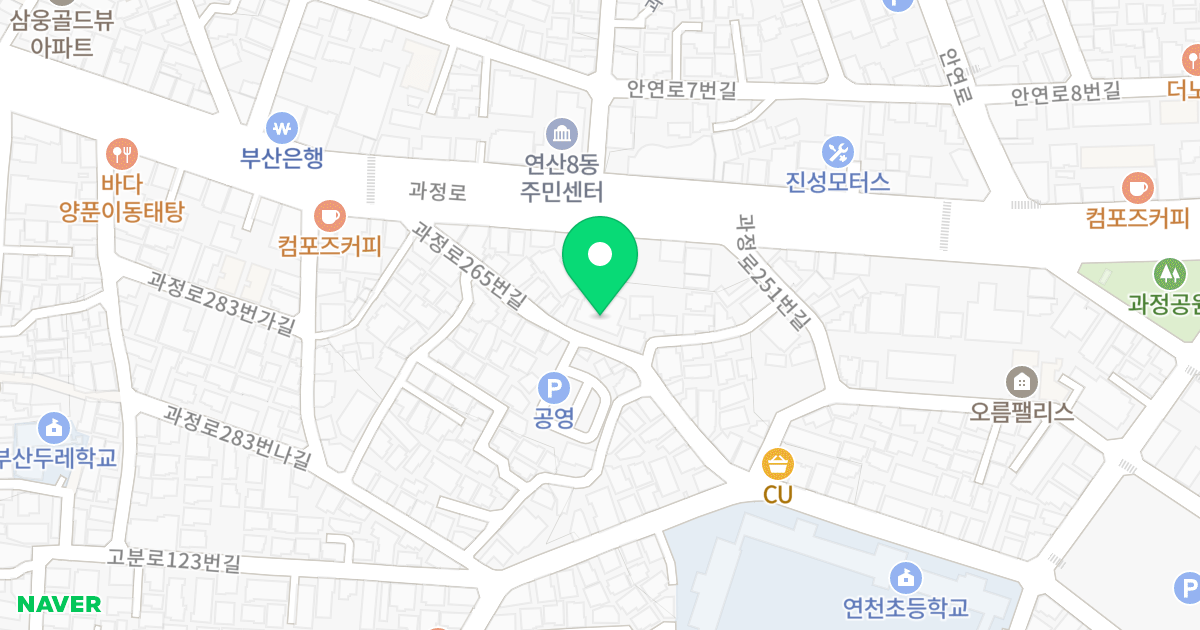 디아이하우스2 위치 지도 - 부산광역시 연제구 과정로265번길 19