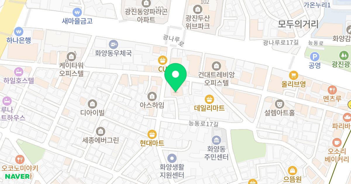 엘리시안파크 위치 지도 - 서울특별시 광진구 군자로 46