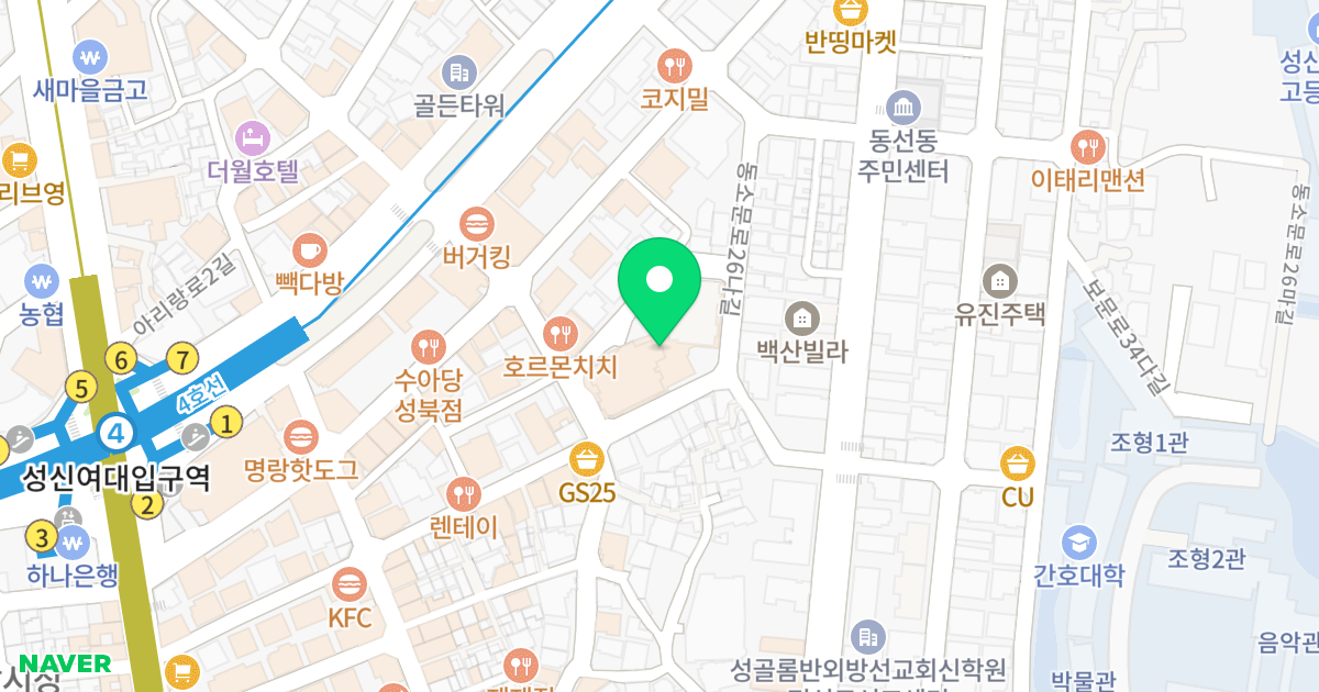 코아루센타시아 위치 지도 - 서울특별시 성북구 동소문로20나길 47